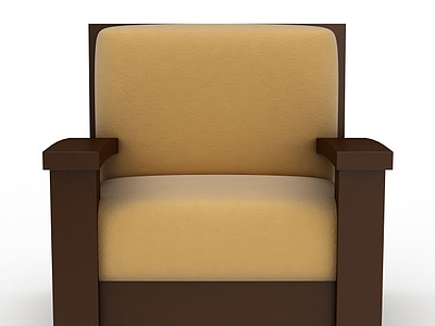 实木休闲沙发3d模型