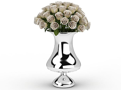 精美不锈钢花瓶模型3d模型