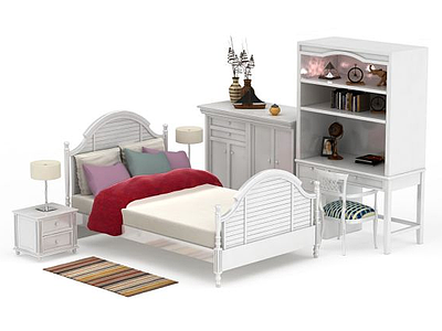 卧室床柜组合模型3d模型