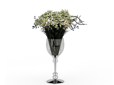 精美透明玻璃材质酒杯花瓶模型3d模型