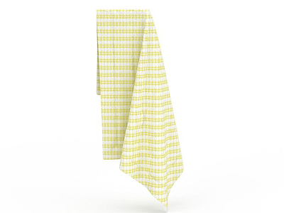3d黄条纹方巾模型