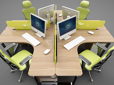 现代风格办公桌椅模型3d模型