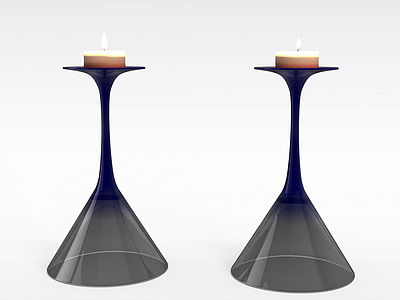 3d个性玻璃小烛台模型