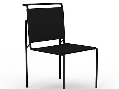 3d极简主义黑色餐椅模型