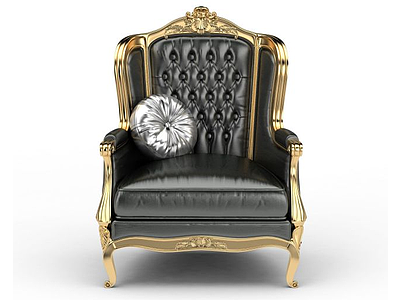 3d欧式豪华真皮坐椅沙发模型