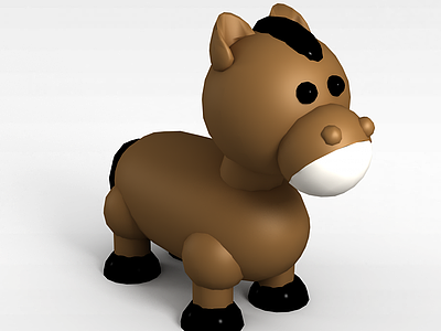 棕色玩具小马模型