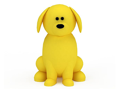 黄色玩具小狗模型3d模型
