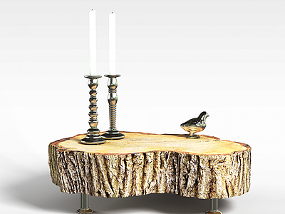 3d创意树雕茶几桌子模型