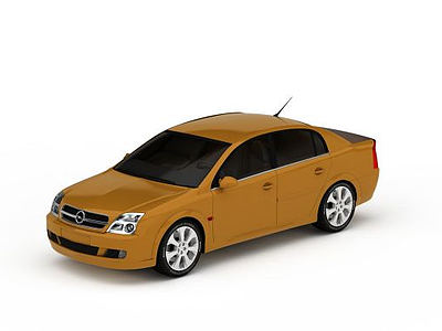 现代姜黄色小汽车模型3d模型