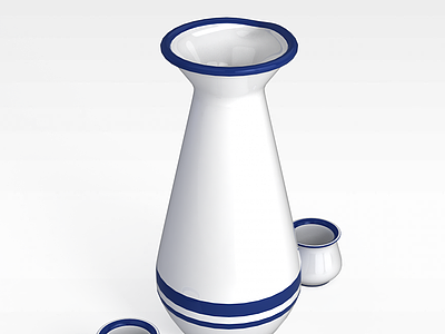 精品陶瓷烧酒酒壶模型3d模型