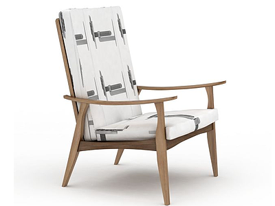 后现代实木扶手椅模型3d模型