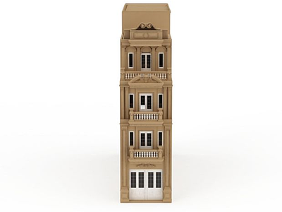 3d欧式四层洋楼建筑免费模型