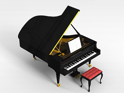 高级钢琴模型3d模型