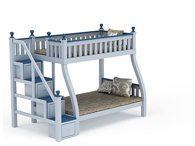 带储物儿童上下床模型3d模型