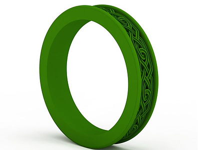 3d精品绿色雕花戒指免费模型