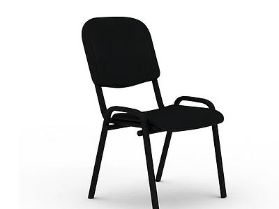 黑色简易办公椅模型3d模型