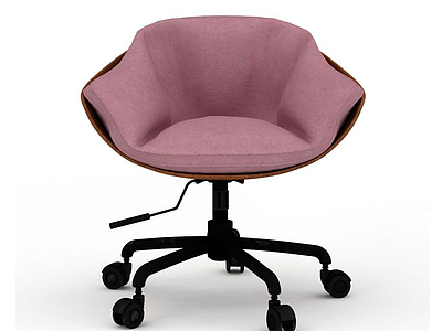 3d现代粉色布艺可升降沙发转椅模型