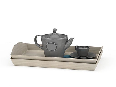 3d茶壶茶杯茶具组合模型