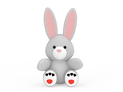 3d儿童毛绒玩具小兔免费模型