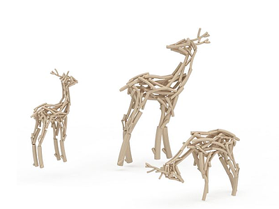 鹿雕塑模型3d模型