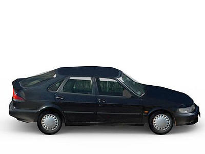 深蓝色小轿车模型3d模型