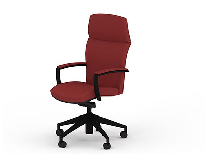 3d红色办公转椅模型