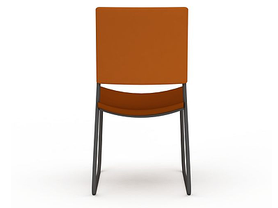 3d简易橙色餐椅休闲模型