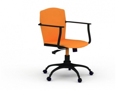 3d现代橙色办公转椅模型