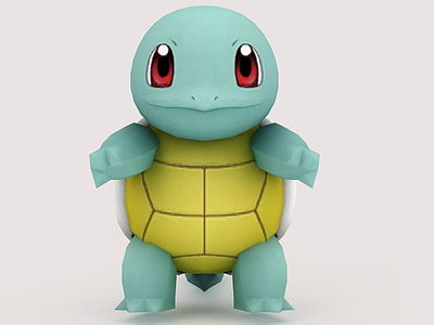 3d<font class='myIsRed'>Squirtle</font>口袋妖怪免费模型