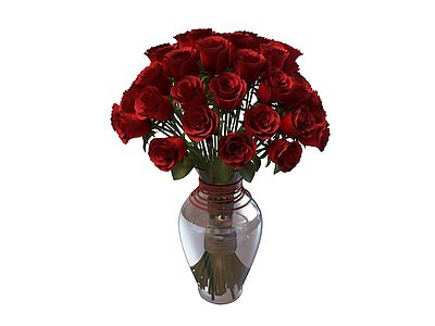 玫瑰花瓶模型3d模型