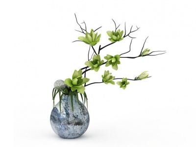 3d现代泼墨工艺陶瓷花瓶模型
