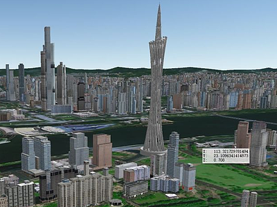3d广州塔模型模型