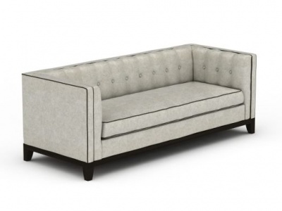 精品美式软包浅灰色布艺沙发模型3d模型