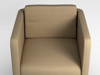 3d高档浅棕色布艺会客沙发椅模型