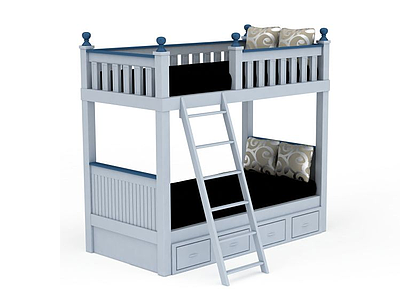 3d儿童床，上下床免费模型