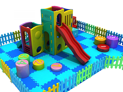 3d儿童玩具滑梯模型