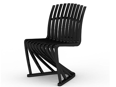 3d概念黑色烤漆金属座椅模型