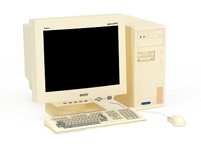 老式586电脑组合模型3d模型
