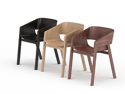 精美实木餐椅组合模型3d模型