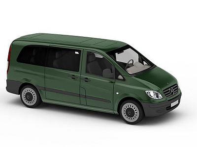 3d绿皮面包车模型