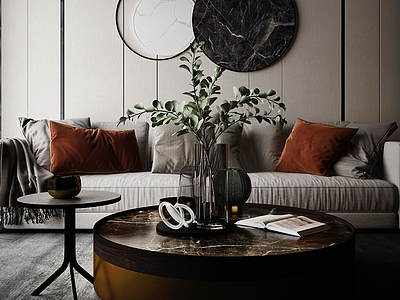 家具饰品沙发茶几组合3d模型