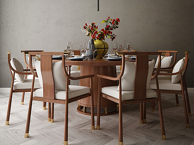家具饰品餐桌组合3d模型