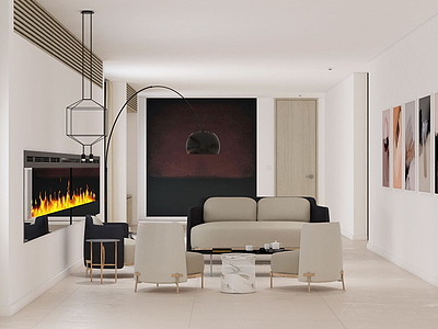 现代客厅沙发模型