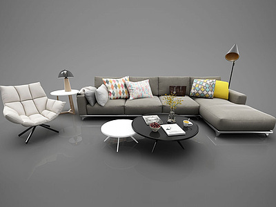 3d现代风沙发组合模型