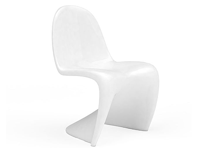 白色塑料凳子模型3d模型