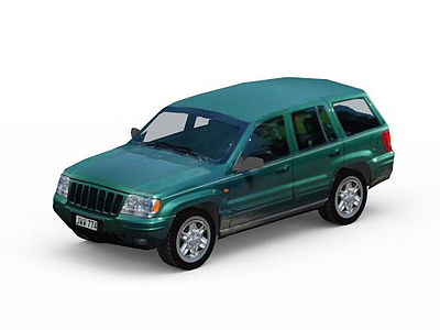 青绿色家用小轿车模型3d模型