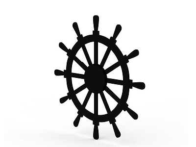 3d创意船舵造型挂钟模型