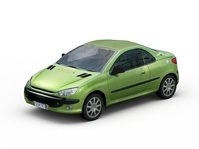 3d绿色节能小汽车模型
