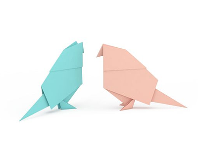手工折纸鸟模型3d模型