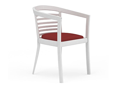 3d精品白色实木餐椅模型